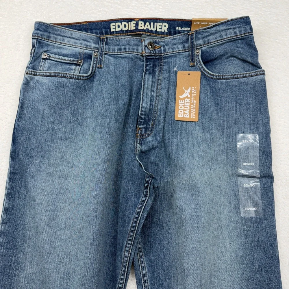 Eddie‎ Bauer Mens Mr Eddies Flex Jeans Relaxed Fit Medium Wash Blue 32x30 NEW